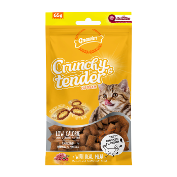 تشویقی گربه گناولرز نوتری مغزدار حاوی پره بیوتیک با طعم مرغ Gnawlers Crunchy Cat Treat With Chicken وزن 65 گرم