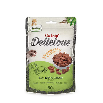 تشویقی گربه دنتالایت با طعم کت نیپ و خرچنگ Dentalight Cat Treat With Catnip And Crab وزن 50 گرم