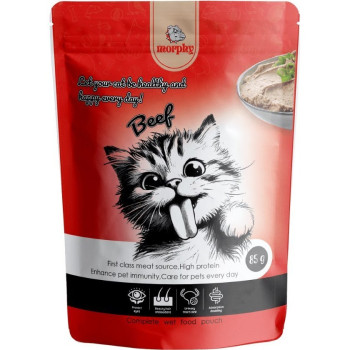 پوچ گربه مورفی طعم بیف 85 گرمی